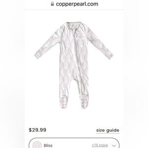 NWT Copper Pearl zip up footie 12-18 mo